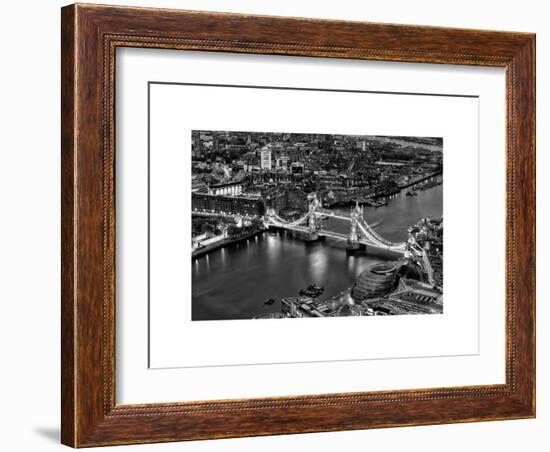 View of City of London with the Tower Bridge at Night - London - UK - England - United Kingdom-Philippe Hugonnard-Framed Art Print