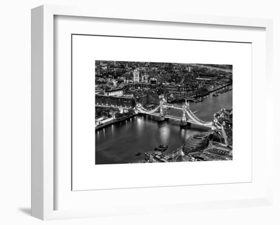 View of City of London with the Tower Bridge at Night - London - UK - England - United Kingdom-Philippe Hugonnard-Framed Art Print