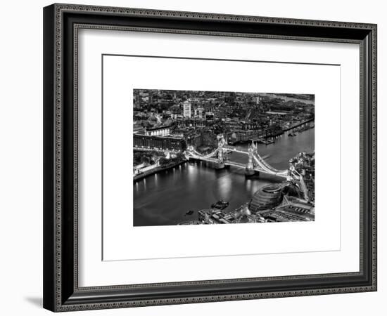 View of City of London with the Tower Bridge at Night - London - UK - England - United Kingdom-Philippe Hugonnard-Framed Art Print