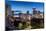 View of city skyline and Vancouver Lookout Tower at dusk from Portside, Vancouver, British Columbia-Frank Fell-Mounted Photographic Print