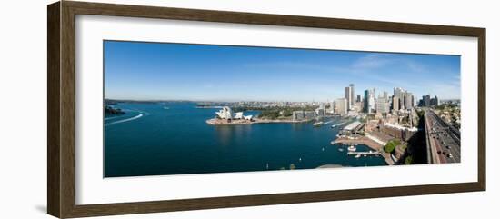View of City, Sydney Opera House, Circular Quay, Sydney Harbor, Sydney, New South Wales, Australia-null-Framed Photographic Print
