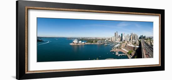 View of City, Sydney Opera House, Circular Quay, Sydney Harbor, Sydney, New South Wales, Australia-null-Framed Photographic Print