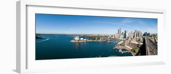 View of City, Sydney Opera House, Circular Quay, Sydney Harbor, Sydney, New South Wales, Australia-null-Framed Photographic Print