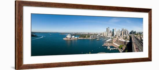 View of City, Sydney Opera House, Circular Quay, Sydney Harbor, Sydney, New South Wales, Australia-null-Framed Photographic Print