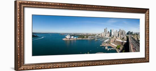 View of City, Sydney Opera House, Circular Quay, Sydney Harbor, Sydney, New South Wales, Australia-null-Framed Photographic Print