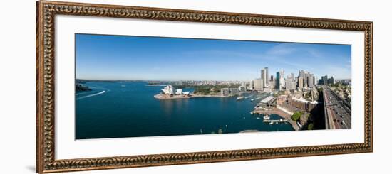 View of City, Sydney Opera House, Circular Quay, Sydney Harbor, Sydney, New South Wales, Australia-null-Framed Photographic Print