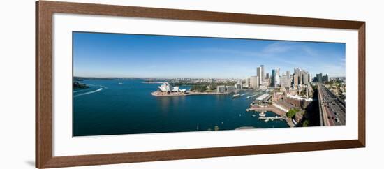 View of City, Sydney Opera House, Circular Quay, Sydney Harbor, Sydney, New South Wales, Australia-null-Framed Photographic Print