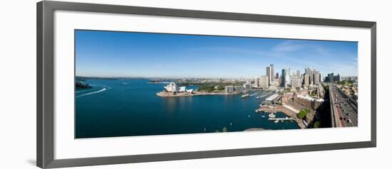 View of City, Sydney Opera House, Circular Quay, Sydney Harbor, Sydney, New South Wales, Australia-null-Framed Photographic Print