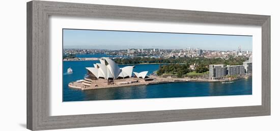 View of City, Sydney Opera House, Circular Quay, Sydney Harbor, Sydney, New South Wales, Australia-null-Framed Photographic Print