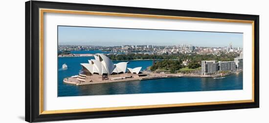 View of City, Sydney Opera House, Circular Quay, Sydney Harbor, Sydney, New South Wales, Australia-null-Framed Photographic Print