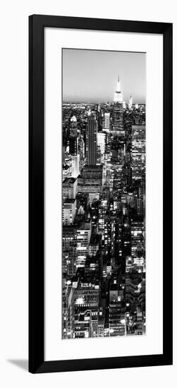 View of City, Vertical Panoramic Landscape View by Night, Midtown Manhattan, Manhattan, NYC, USA-Philippe Hugonnard-Framed Photographic Print