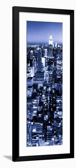 View of City, Vertical Panoramic Landscape View by Night, Midtown Manhattan, Manhattan, NYC-Philippe Hugonnard-Framed Photographic Print