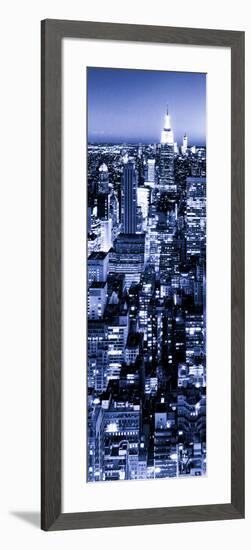 View of City, Vertical Panoramic Landscape View by Night, Midtown Manhattan, Manhattan, NYC-Philippe Hugonnard-Framed Photographic Print