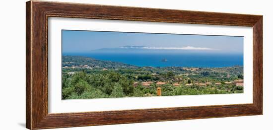 View of coastline and sea from near Lakithra, Kefalonia, Ionian Islands, Greek Islands, Greece-Frank Fell-Framed Photographic Print
