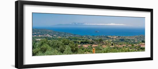 View of coastline and sea from near Lakithra, Kefalonia, Ionian Islands, Greek Islands, Greece-Frank Fell-Framed Photographic Print