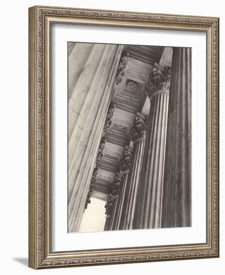 View of Columns and Carved Ceiling on the Portico of the Supreme Court Building-Margaret Bourke-White-Framed Photographic Print