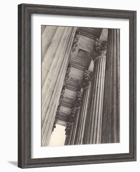 View of Columns and Carved Ceiling on the Portico of the Supreme Court Building-Margaret Bourke-White-Framed Photographic Print