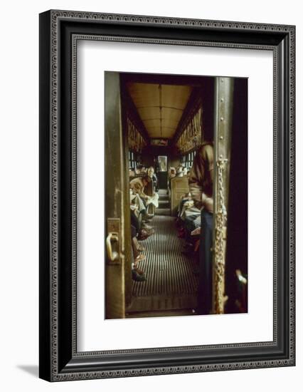 View of Commuters as They Ride in a Car on the Third Avenue Train, New York, New York, 1955-Eliot Elisofon-Framed Photographic Print