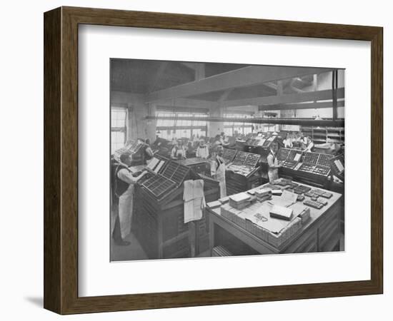 'View of Composing Room', 1919-Unknown-Framed Photographic Print