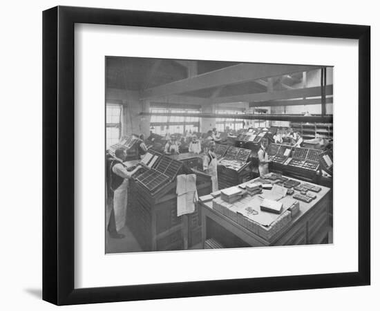 'View of Composing Room', 1919-Unknown-Framed Photographic Print