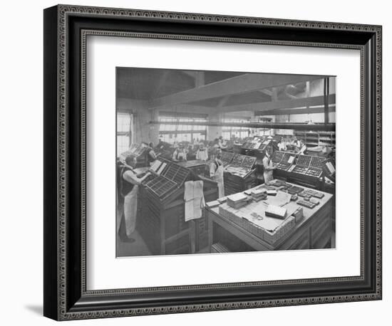 'View of Composing Room', 1919-Unknown-Framed Photographic Print
