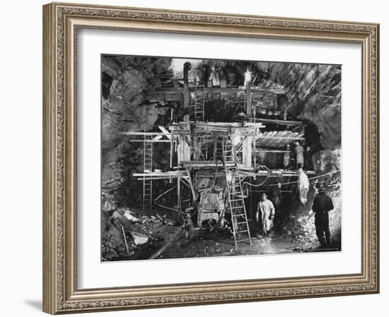 View of Construction Workers Building the Queens Midtown Tunnel in New York City-Carl Mydans-Framed Photographic Print