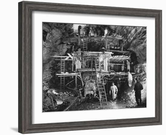 View of Construction Workers Building the Queens Midtown Tunnel in New York City-Carl Mydans-Framed Photographic Print