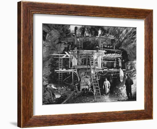 View of Construction Workers Building the Queens Midtown Tunnel in New York City-Carl Mydans-Framed Photographic Print