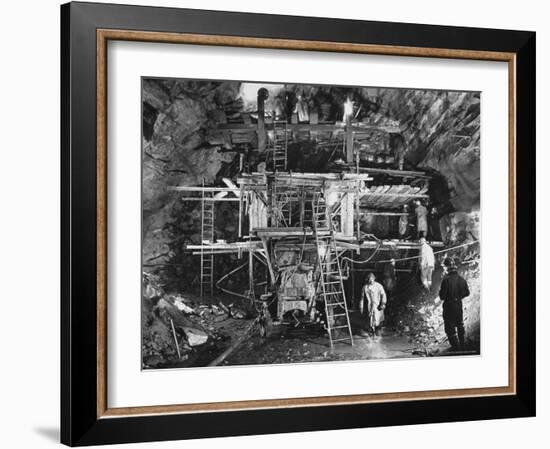 View of Construction Workers Building the Queens Midtown Tunnel in New York City-Carl Mydans-Framed Photographic Print