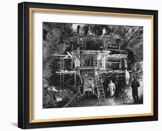 View of Construction Workers Building the Queens Midtown Tunnel in New York City-Carl Mydans-Framed Photographic Print