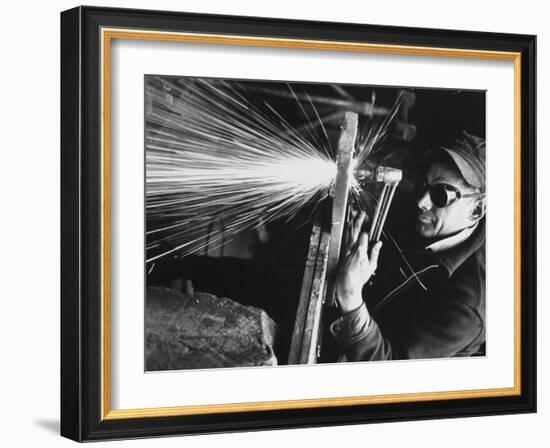 View of Construction Workers Building the Queens Midtown Tunnel in New York City-Carl Mydans-Framed Photographic Print