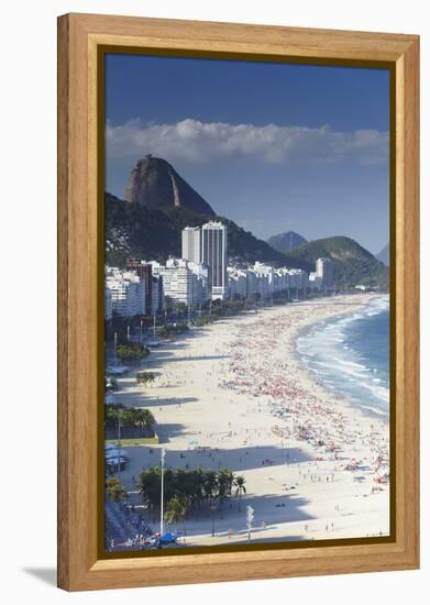 View of Copacabana Beach, Rio de Janeiro, Brazil, South America-Ian Trower-Framed Premier Image Canvas