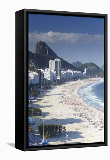 View of Copacabana Beach, Rio de Janeiro, Brazil, South America-Ian Trower-Framed Premier Image Canvas