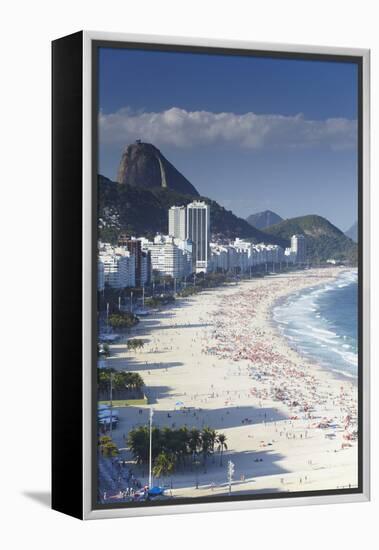 View of Copacabana Beach, Rio de Janeiro, Brazil, South America-Ian Trower-Framed Premier Image Canvas