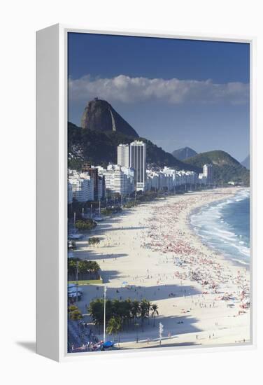 View of Copacabana Beach, Rio de Janeiro, Brazil, South America-Ian Trower-Framed Premier Image Canvas