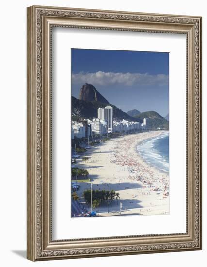 View of Copacabana Beach, Rio de Janeiro, Brazil, South America-Ian Trower-Framed Photographic Print