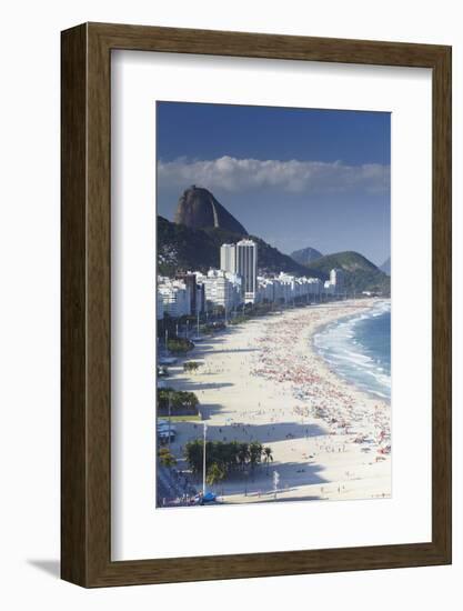 View of Copacabana Beach, Rio de Janeiro, Brazil, South America-Ian Trower-Framed Photographic Print