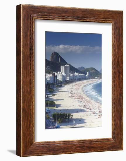 View of Copacabana Beach, Rio de Janeiro, Brazil, South America-Ian Trower-Framed Photographic Print