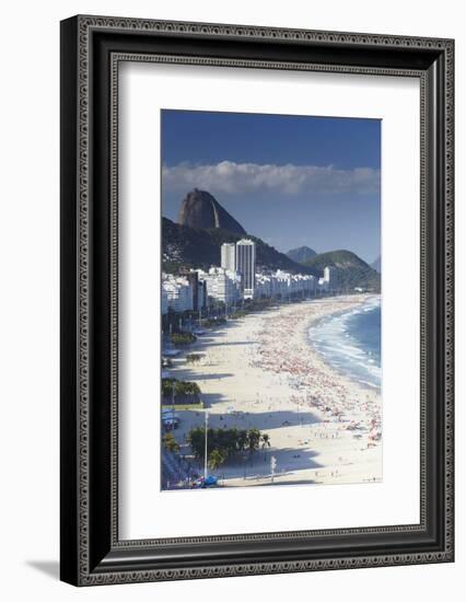 View of Copacabana Beach, Rio de Janeiro, Brazil, South America-Ian Trower-Framed Photographic Print