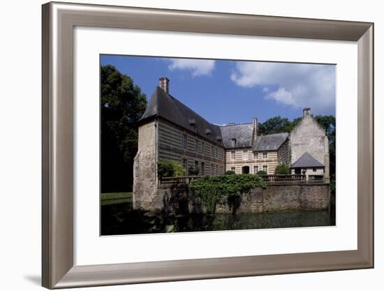 View of Courtyard of Chateau De Creminil, Estree-Blanche, Nord-Pas De Calais, France-null-Framed Giclee Print