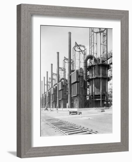 View of Cracking Stills at Oil Refinery-null-Framed Photographic Print