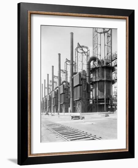 View of Cracking Stills at Oil Refinery-null-Framed Photographic Print