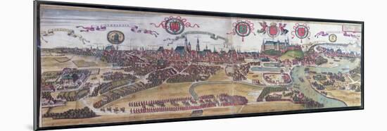 View of Cracow from the North-West, from 'Civitates Orbis Terrarum' by Georg Braun-Joris Hoefnagel-Mounted Giclee Print