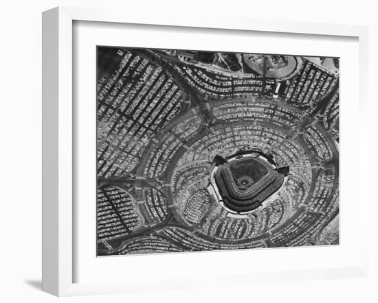 View of Crowded Parking Lots Around the Los Angeles Dodgers Stadium in Chavez Ravine, California-Ralph Crane-Framed Photographic Print