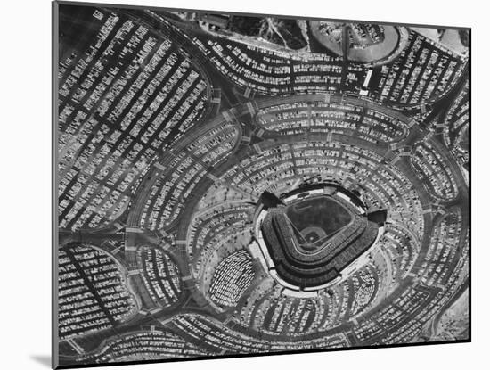 View of Crowded Parking Lots Around the Los Angeles Dodgers Stadium in Chavez Ravine, California-Ralph Crane-Mounted Photographic Print