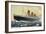 View of Cunard Ocean Liner Queen Mary-Lantern Press-Framed Premium Giclee Print