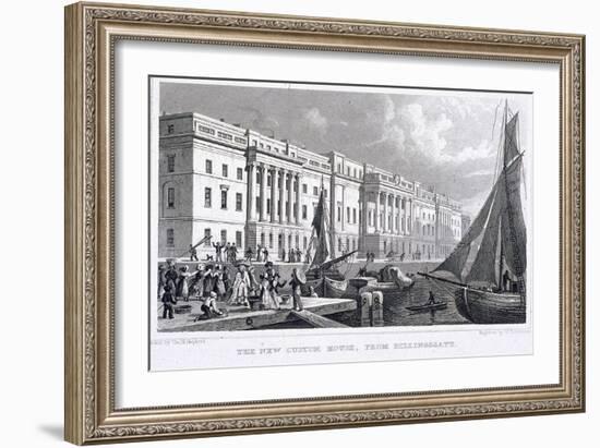 View of Custom House from Billingsgate, London, 1828-William Tombleson-Framed Giclee Print