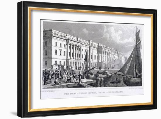 View of Custom House from Billingsgate, London, 1828-William Tombleson-Framed Giclee Print