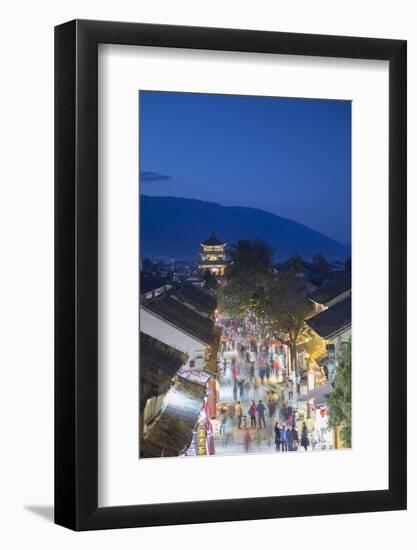 View of Dali at dusk, Yunnan, China, Asia-Ian Trower-Framed Photographic Print
