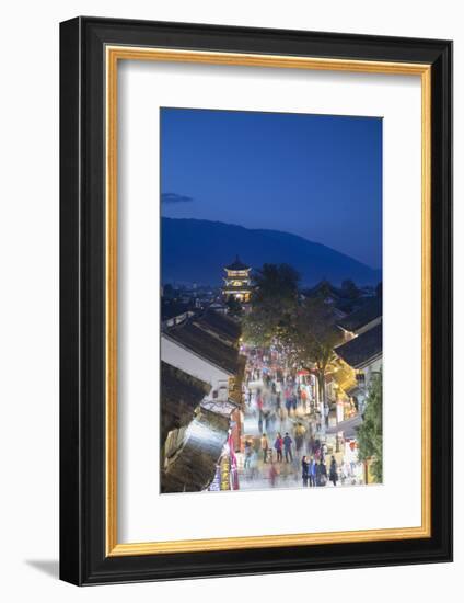 View of Dali at dusk, Yunnan, China, Asia-Ian Trower-Framed Photographic Print